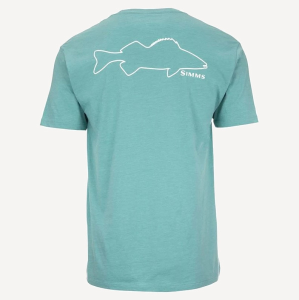 Футболка Simms Walleye Outline T-Shirt (Мужской; M; Oil Blue Heather)